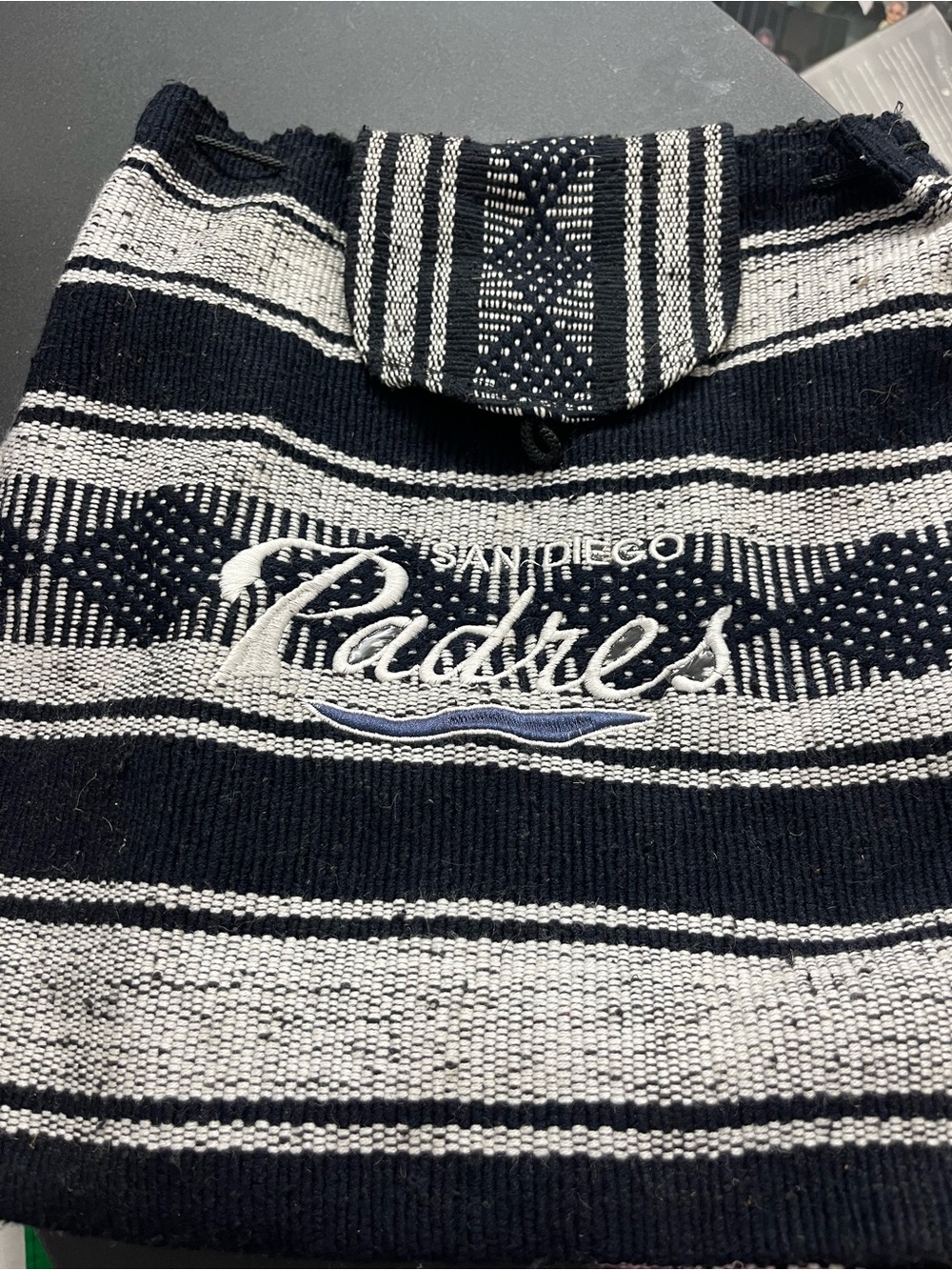 Navy and White Striped Knit Sweater